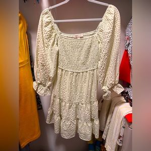 Inspired Hearts seersucker green&white babydoll dress | size M